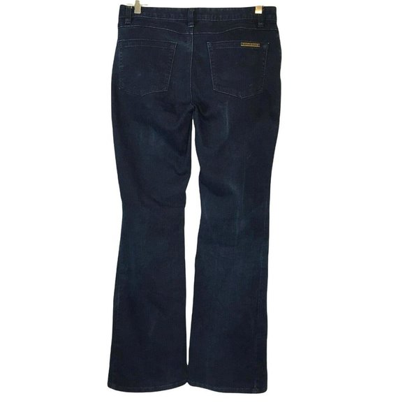 Michael Kors Denim - Michael Kors Jeans 4 Indigo Blue Wide Flare Leg Dark Wash Stretch Denim Womens